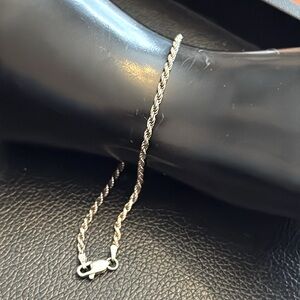 Sterling Silver Twisted Rope Ankle Bracelet